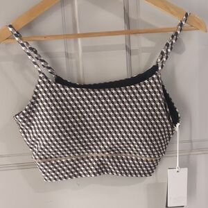 Z Supply Black and White Patterned Crop Top